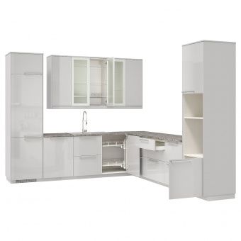 картинка METOD МЕТОД Кухня - белый/Рингульт светло-серый 330x311x250 см от магазина Wmart