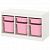 картинка TROFAST ТРУФАСТ Комбинация д/хранения+контейнеры - белый розовый/розовый 99x44x56 см от магазина Wmart