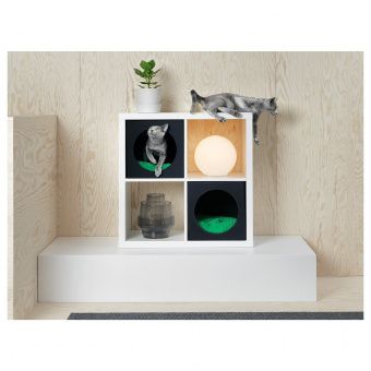ЛУРВИГ Домик для кошки, черный, 33x38x33 см