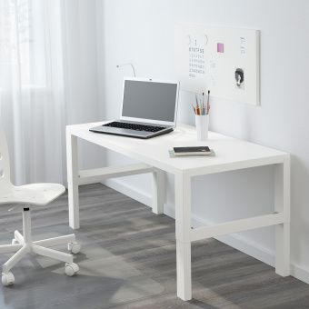 ПОЛЬ Письменный стол, белый, 128x58 см
