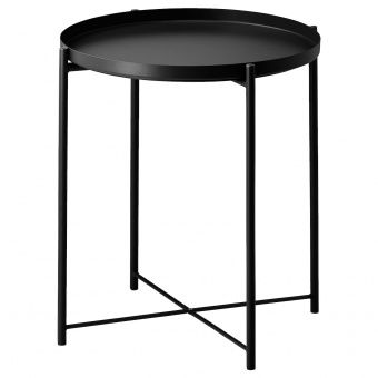 ГЛАДОМ Стол сервировочный, черный, 45x53 см