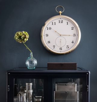 картинка КУТТЕРСМЮККЕ Настенные часы, серебристый, 46 см от магазина Wmart